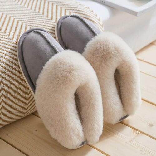 Warm cotton slippers women shoes indoor women winter fur shoes women bedroom slippers indoor shoes plush indoor slippers