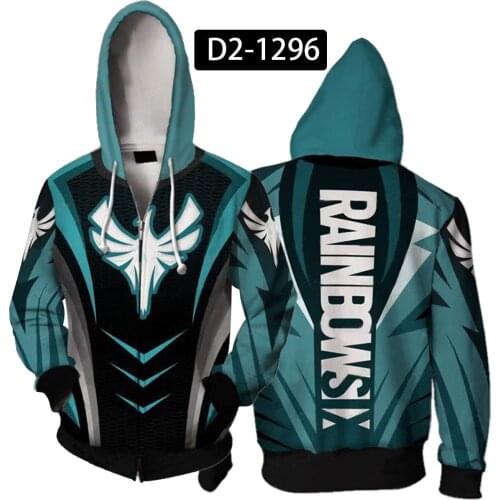 2021 New Shooting Game Anime Hoodies Rainbow Print Hooded Sweatshirts Men Women Fans Cosplay Hoody Long Sleeve Pullover Jacket