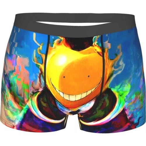 Koro Sensei Drawing Assassination Classroom Anime Underpants Breathbale Panties Mens Underwear Print Shorts Boxer Briefs