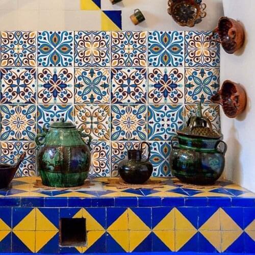 Packaging 16 tile Stickers size 15 X15 cm - Made in Italy PVC bathroom & kitchen Stickers design-Merida