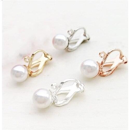 10pcs/lot Pearl Ear Clips Screw Earrings No Piercing Earring Wire Hooks Earring Clips Ear Wire Hooks For Jewelry Findings