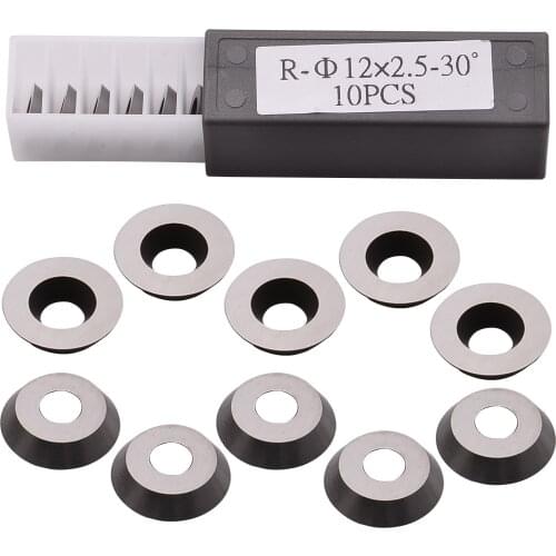 10pcs Round Carbide Cutter Inserts 1/2" 12x2.5mm Fits EWT-Ci3 Model Inserts Metal Carbide Cutter For Woodworking Turning Tools