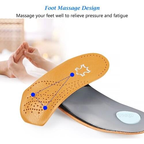 INCHENG1 Pair Unisex 3/4 Leather Insole Flat Foot Orthotic Half Shoe Pad Hot Sale New Foot Tool Arch Support