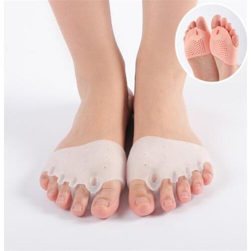 2pcs Forefoot Pads Five-hole Honeycomb Toe Separator Soft Gel Pain Relief Insoles Prevent Feet Callus Blisters Corn Toe orthosis