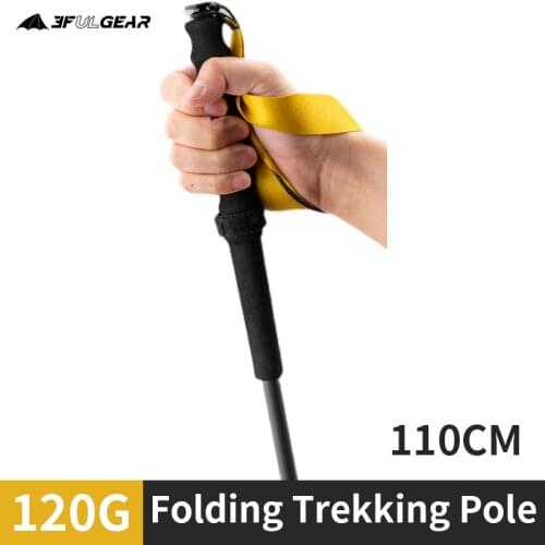 3F UL GEAR Ultralight 120G Folding Trekking Pole 3sections Carbon Fiber Aluminum Alloy Camp Portable Climbing Stick Alpenstocks