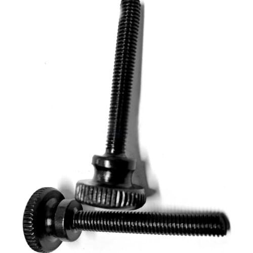 5Pcs M3 Hand Twist Knurled High head Screw Thumb Screws GB834 Black Bolts 6mm-20mm Length