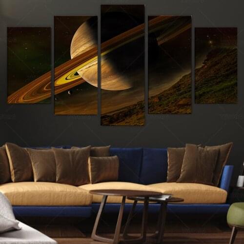 HD Printed 5 Piece Canvas Art Science Space Fantasy Planet Canvas Painting Wall Pictures for Living Room Dropshipping