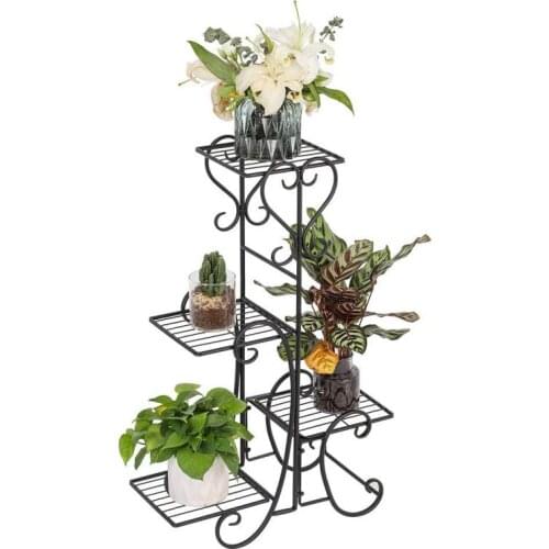 5 Layers Iron Flower Stand Pots Tray Plant Shelves Planter Display Rack Storage Holder Shelf Home Balcony Garden Decoration HWC