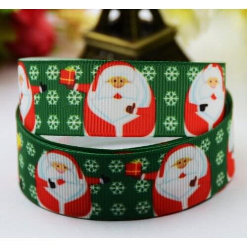 22mm 25mm 38mm 75mm Ruban satin Christmas Cartoon Character printed Grosgrain Ribbon party decoration X-00502 10 Yards