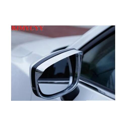 BJMYCYY 2PCS/SET Auto rearview mirror rain eyebrow ABS decoration frame for Mazda CX-5 CX5 2017 2018