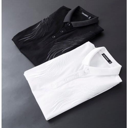 Great Designer Polos European 2020 New Summer Men Polo Shirts Short Sleeve Eagle Wings Embroidery Breathable Shirt 4XL 5XL 9205