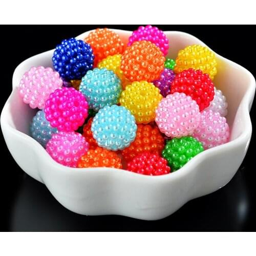 20p 12mm Bayberry ball bead Round Acrylic beads chunky spacer Loose Beads for headwear Decoration Jewelry beaded Making supplier