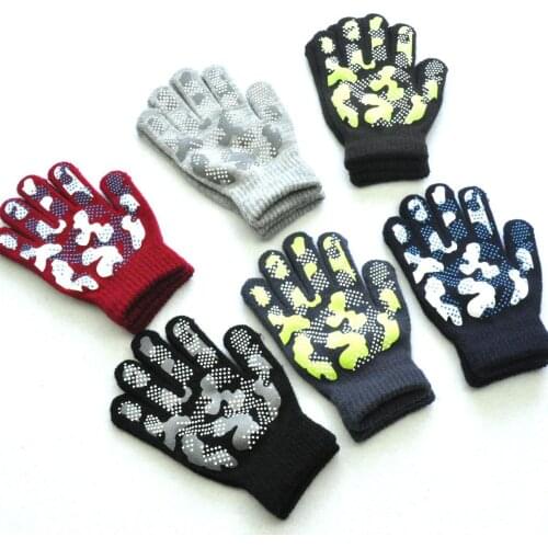 EuerDoDo Childrens Gloves Mittens Girls Boys Camouflage Winter Thicken Warm Non-slip Finger Gloves Kids Outdoor Care Supplies