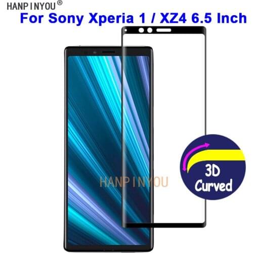 For Sony Xperia 1 / XZ4 6.5" 9H Hardness 3D Full Cover Slim Toughened Curved Tempered Glass Film Screen Protector Guard