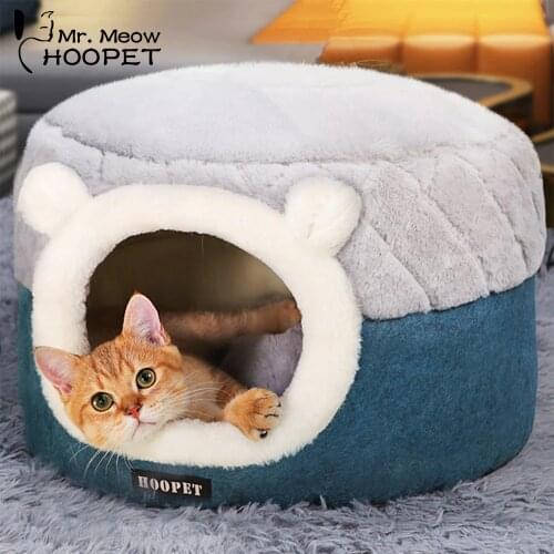 Pet Cat Basket Bed Cat House Warm Cave Kennel for Dog Puppy Home Sleeping Kennel Teddy Comfortable House Cat Bed