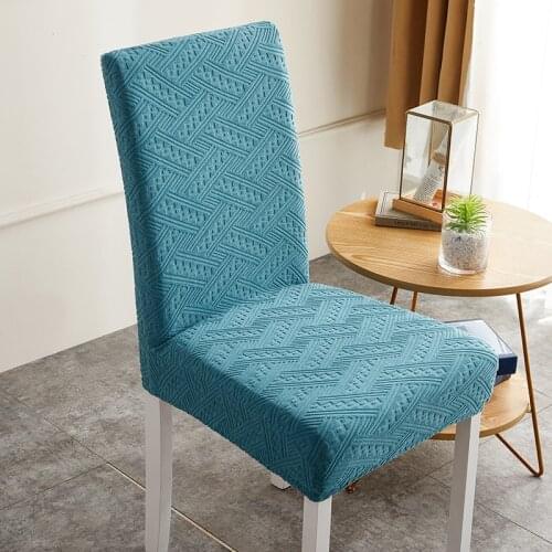 Stretch Dining Chair Covers With Backs Elastic Jacquard Spandex Covers For Kitchen Chairs Wedding Living Room Home Decoration