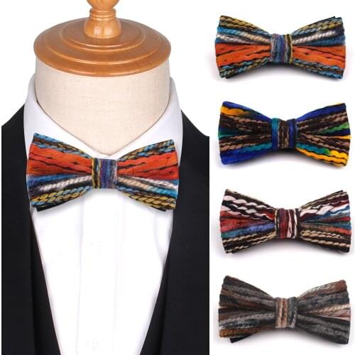 Woollen Yarn Bow Tie Classic Suits Bowtie For Party Wedding Adjustable Casual Bow Ties For Men Women Cravats Fashion Ties