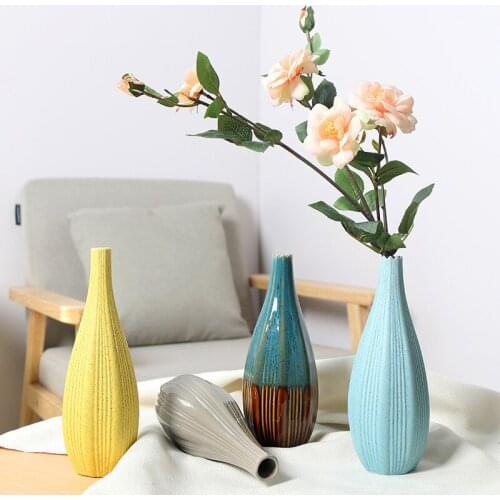 21*7.5*2.2CM High Textured Ceramic Vase Modern Elegant Decorative Design for Home Decor Living Room