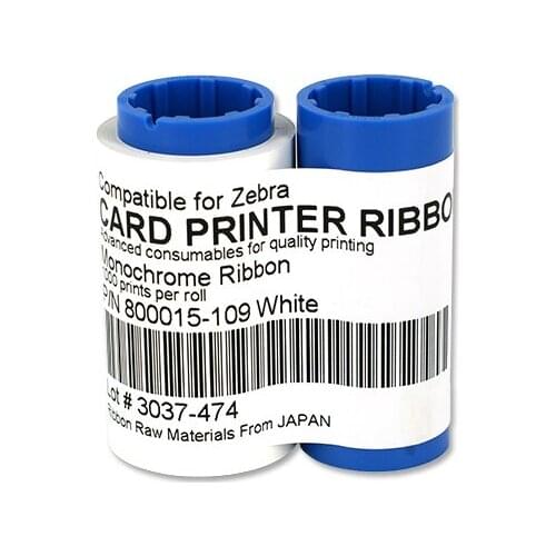 Ribbon 800015-109 White Signature Panel Ribbon 1000 prints for Zebra PVC card printer P310 P330i P430i in printer ribbons