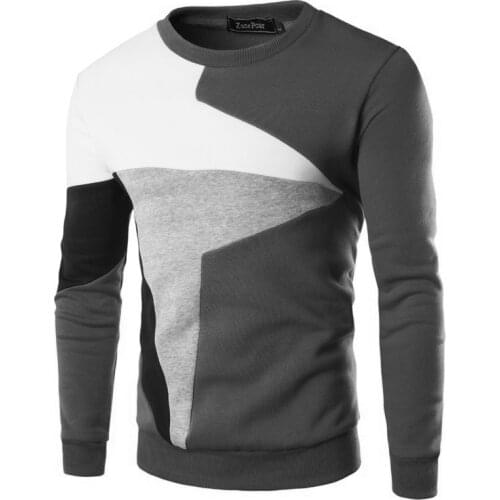 New Mens Pullovers FASHION Sweater Brand Clothing Male Pullover Tracksuit Long Sleeve Patchwork Round Neck Sweaters Hot Sale