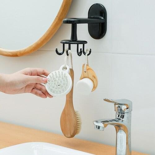 360 Degrees Kitchen Rotated Storage Hook Spatula Spoon 8 Hooks Wall-mounted Punch-free Hanger Kitchen Gadgets Accessories