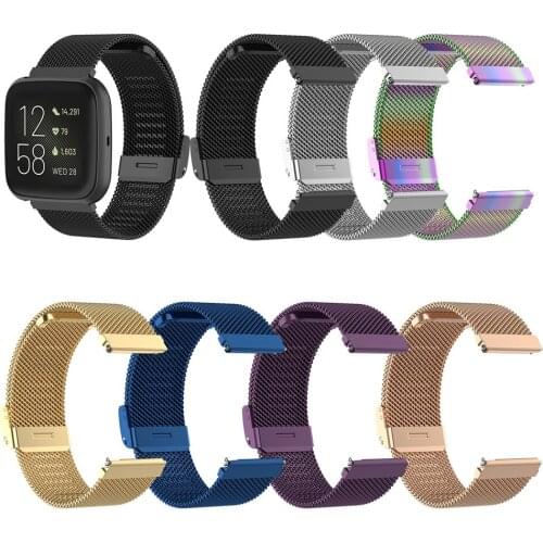 Stainless Steel Milanese Loop Wristband 23MM for Fitbit Versa2 /Versa /Versa Lite Watch Strap Watchband Bracelet Accessories