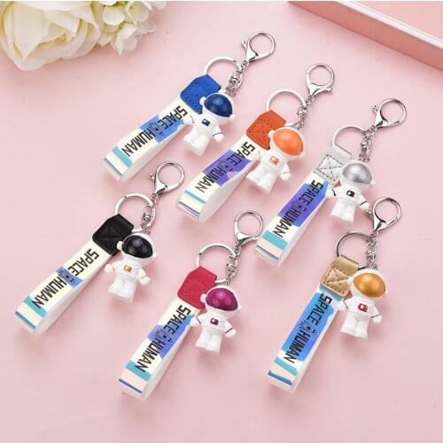 New Cute Hip Hop Astronaut Keychain Acrylic Pendant Laser Space Human Rope Creative Car Bag Pendant Gift Wholesale