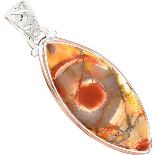 Nature MAXICAN BIRD EYE Pendant 925 Sterling Silver, 48 mm, MHBAP5486