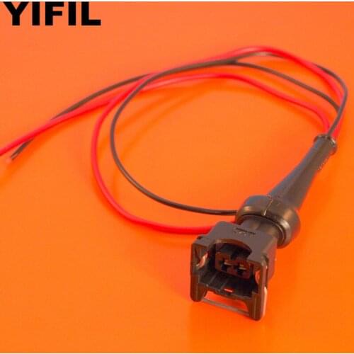 2 Pin/Way AMP Wired EV1/EV6 WTS Sensor Fuel Injector Connector Plug Junior Power Timer Cable Pigtail With Rubber Boot For Bosch