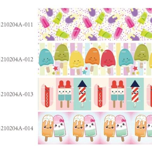 50 yards/lot) Wholesale 22mm 25mm 38mm ice cream printed summer style ribbon