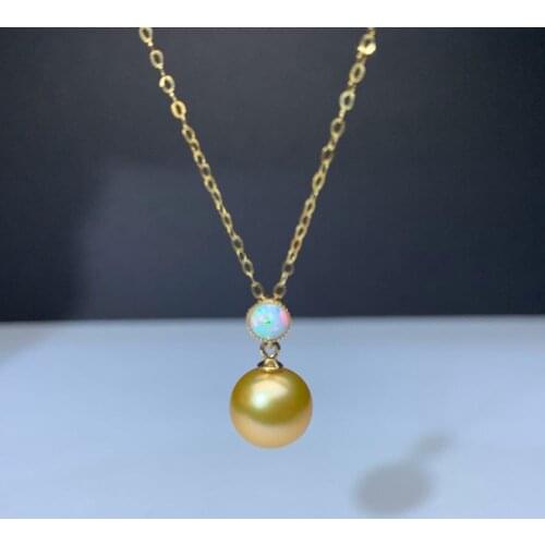 Shilovem 18k yellow gold real Natural pearls pendants fine Jewelry women trendy no necklace party new gift plant mymz8.5-9888zz