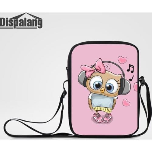 Dispalang Cartoon Owl Printing Messenger Bags For Girls Small Shoulder Bag Musical Note Designer Mini Flap Womens Crossbody Bag