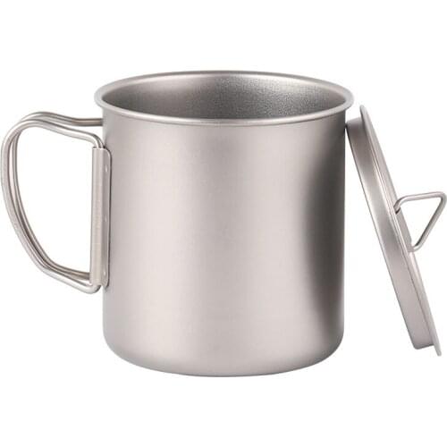 Titanium Craftsman Pure Titanium Cup Tea Cup Drinking Cup Coffee Cup Ultra-Light Outdoor Portable 400Ml Ta8365