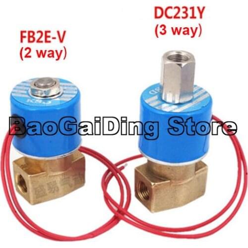 KSD Solenoid Valve FB2E-V-08 FB2E-V-10 2 Position 2 Way, DC231Y-08 DC231Y-10 2 Position 3 Way Wire Lead Type Water Valve
