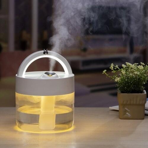 ELOOLE 1L Portable Large Capacity USB Air Humidifier Spray Atomizer Wireless Air Cleaner With Night Light Internal Battery