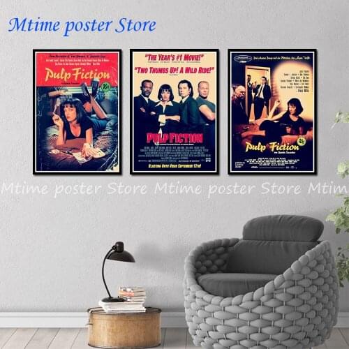 Pulp Fiction Vintage Retro Decorative Frame Poster Wall Posters Home Decor Gift 42*30 cm