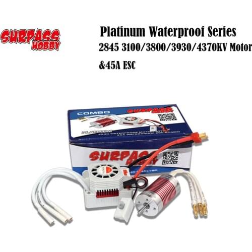 Platinum Waterproof Series 2845 3100KV 3800KV 3930KV 4370KV Sensorless Brushless Motor &45A ESC for Wltoys 10428/12428 HG P601