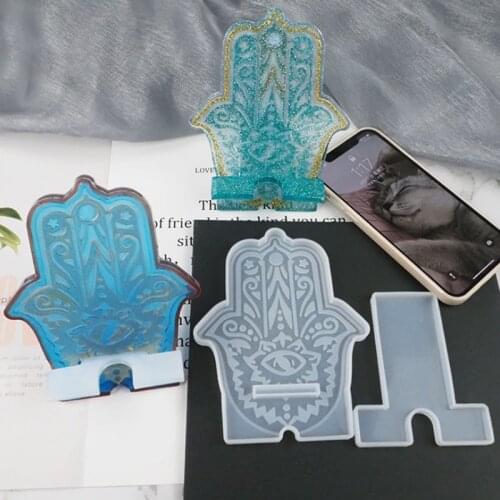 1 Set Fatima Hand Silicone Molds for Epoxy Resin Phone Stand Fatima Eye Mobile Phone Holder DIY Cellphone Bracket Resin Mould