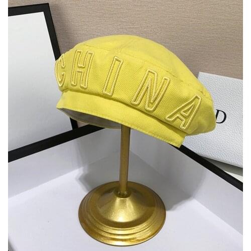 2020 Fashion Women‘s Beret Retro China Letter Embroidery Beret Hats Cap Spring Autumn Brand Womens Painter Hat Gorras