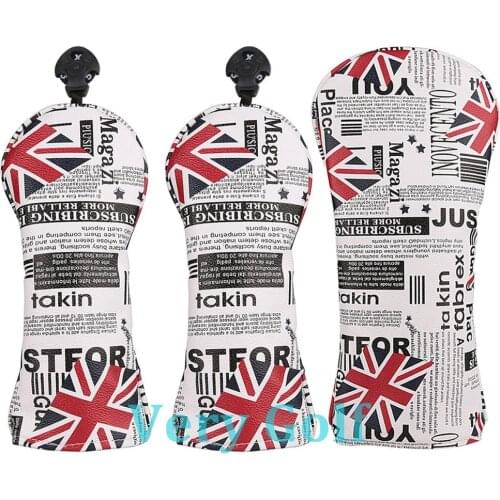3pcs/set UK Flag Golf Club Driver Fairway Wood Head Cover UK 1 3 5 Wood Cover