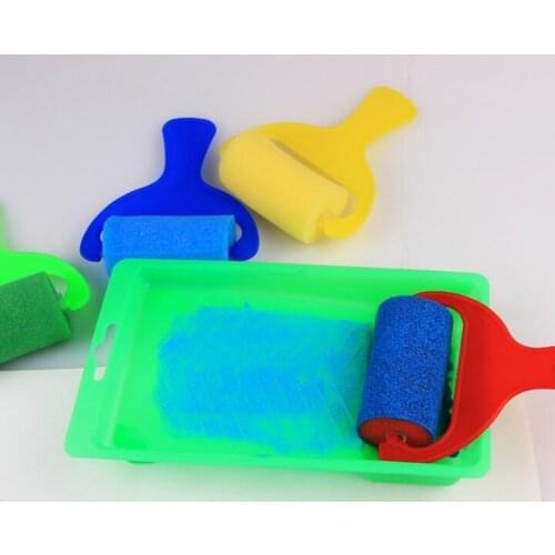 4pcs/pack Sponge Brush Foam Painting Roller Kids Craft Tool Drawing Toys Supplies Kids Educational Toys