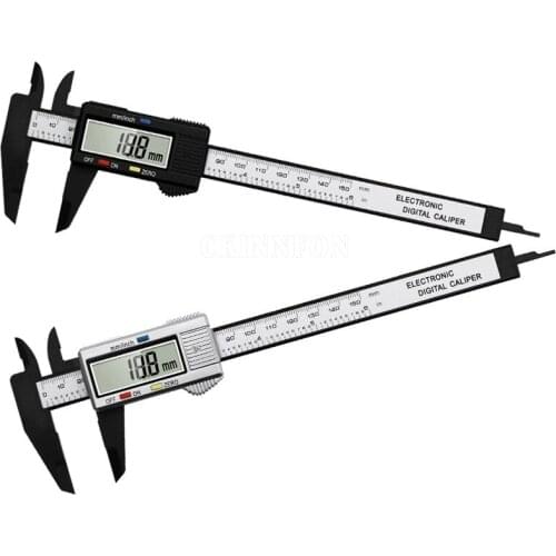 50pcs 0-100mm 150mm LCD digital vernier caliper micrometer size electronic carbon fiber