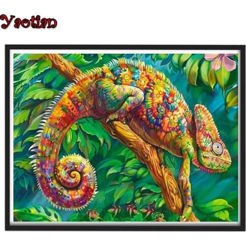 Diy Diamond Painting Cross Stitch Color Lizard 5D Diamond Embroidery Full Square/round Rhinestone Mosaic Picture Animal Art