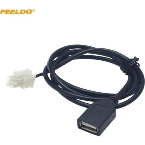 FEELDO Car CD/DVD Radio Stereo 2.0 USB to 4Pin Socket Cable for Chery QQ/Tiggo Chevrolet Aveo/LOVA USB Wire Adapter #HQ6164