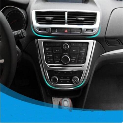 Free shipping stainless steel Car center console control panel cover trim For buick encore OPEL VAUXHALL MOKKA 2013-2017