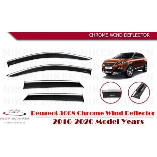 For PEUGEOT 3008 Chrome Rain Wind Deflector 2016 2017 2018 2019 2020 Sunshade Curtains Car Windshield Auto Accessory Universal
