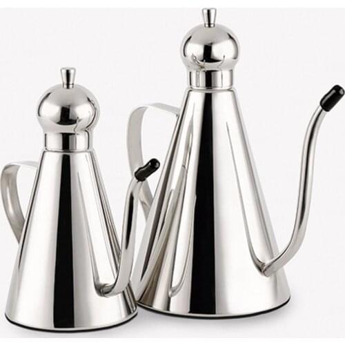 2 styles 304 Stainless Steel Olive Oil Vinegar Dispenser Jar Seasoning Condiment Pot Bottles Container Kitchen Storage Tools