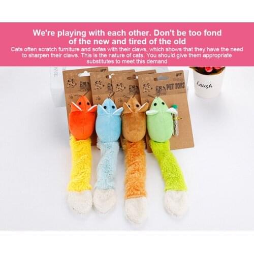 Pet Toy Long Tail Plush Mouse Realistic And Cute Orange Blue Green Brown Soft Funny Cat Play With A Tube Of Catnip DIY