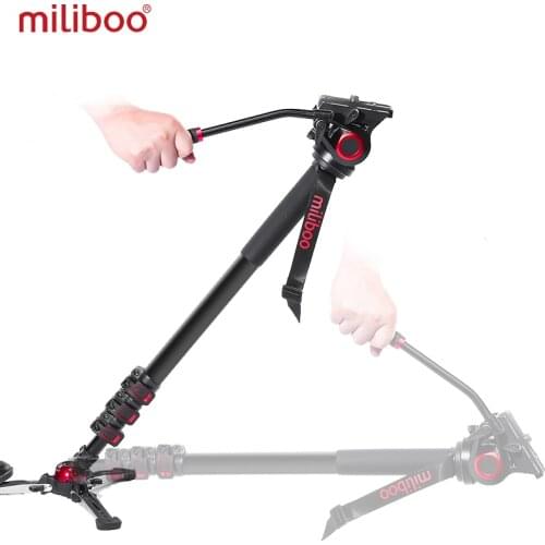 Miliboo Portable Professional DSLR Monopod Walking Stick with Mini Tripod Stand Base & Tripod Ballhead For Canon Nikon 188/80cm