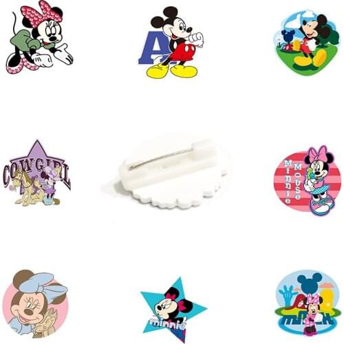 Disney Couples Mickey Mouse Fashion Brooch Epoxy Resin Acrylic Boys And Girls Birthday Gift Brooch Jewelry